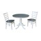 International Concepts Round 36 in Rd Top Pedestal Table, 2 Emily Chairs, White/Heather Gray, 36 W, 36 L, 29.1 in H, Wood K05-36RT-C617P - alternate 1